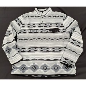 Cabin Fever Ramatex Men's Fleece  Grey Southwestern Pullover Size XL Western